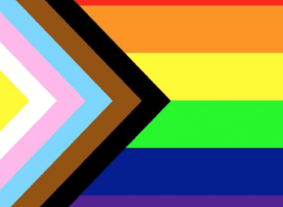 Flag with many rainbow colors