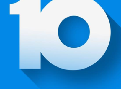 Two big numbers 1 and 0 in white against a bright blue background