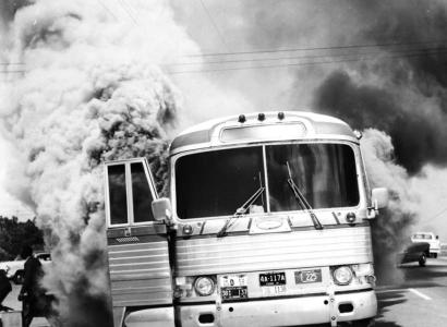 Burning bus