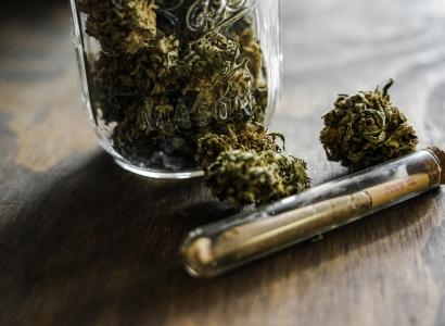 Marijuana in a Jar and a Joint