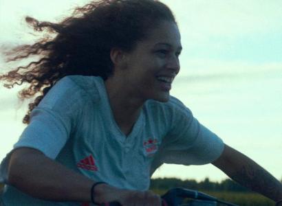 Character on a motorcycle