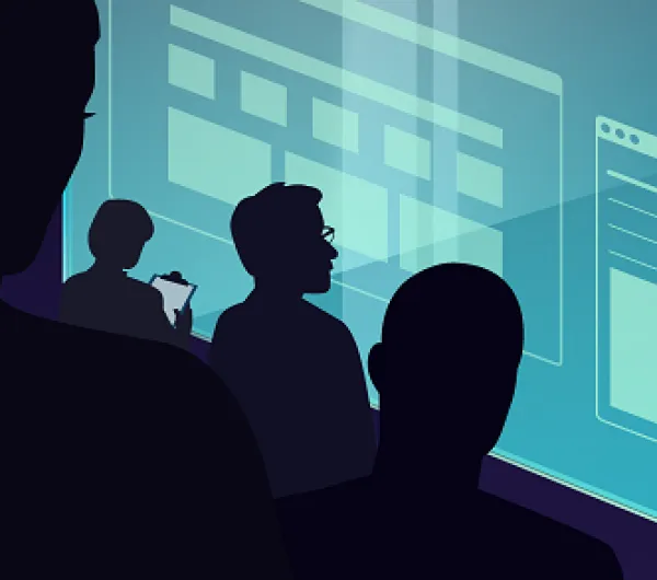 People looking out a window