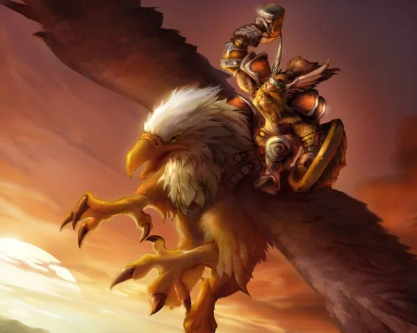 Big eagle flying with someone on its back