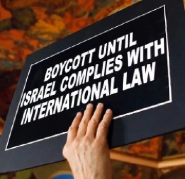 Person holding sign