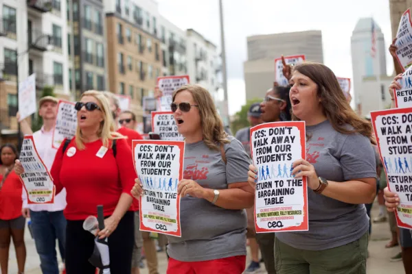 Teachers protesting