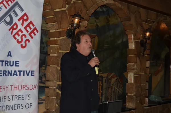 Bob Fitrakis at the awards dinner