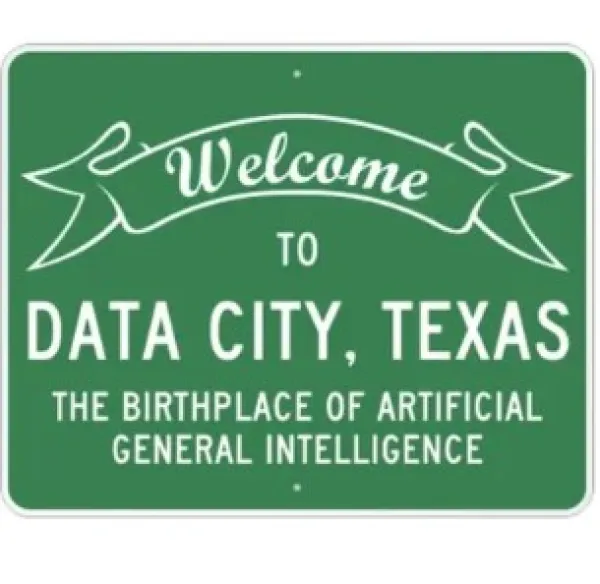 Sign saying Welcome to Data City Texas