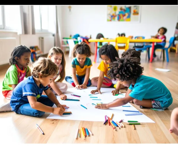 Kids at daycare center