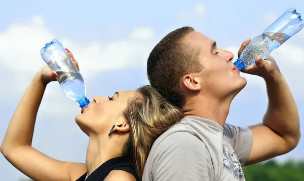 Drinking bottled water