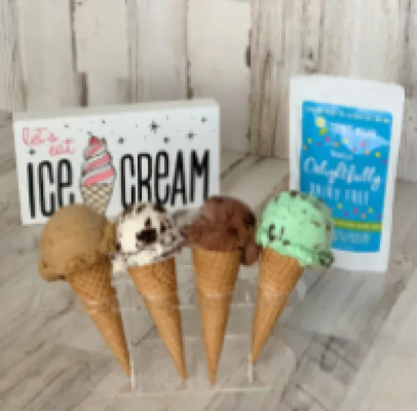 Four ice cream cones 
