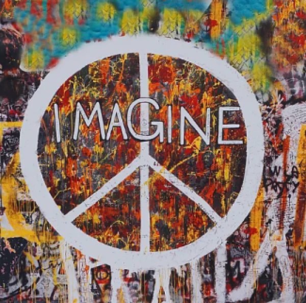 Peace sign with word IMAGINE