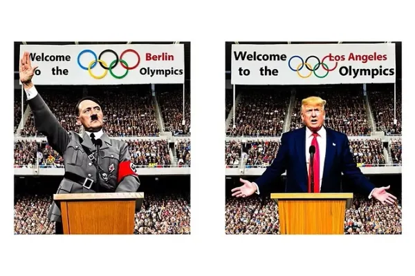 Hitler/Trump at Olympic podiums