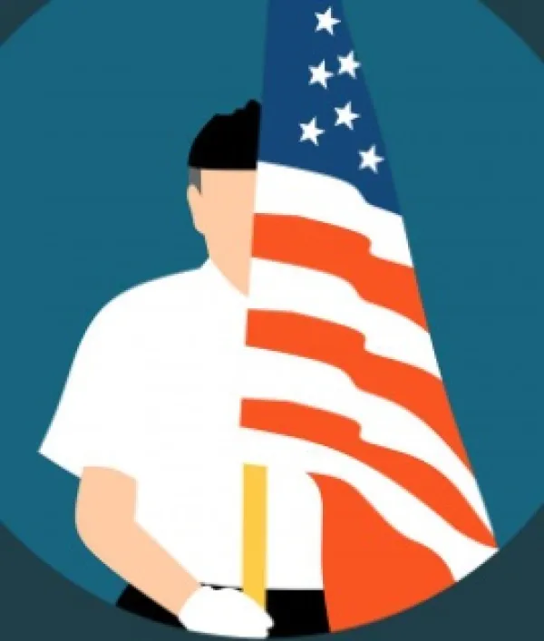 Man with flag