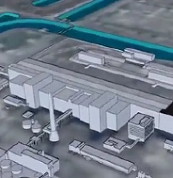 3D black and white buildings from above