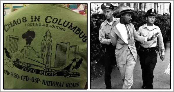 Police arresting people