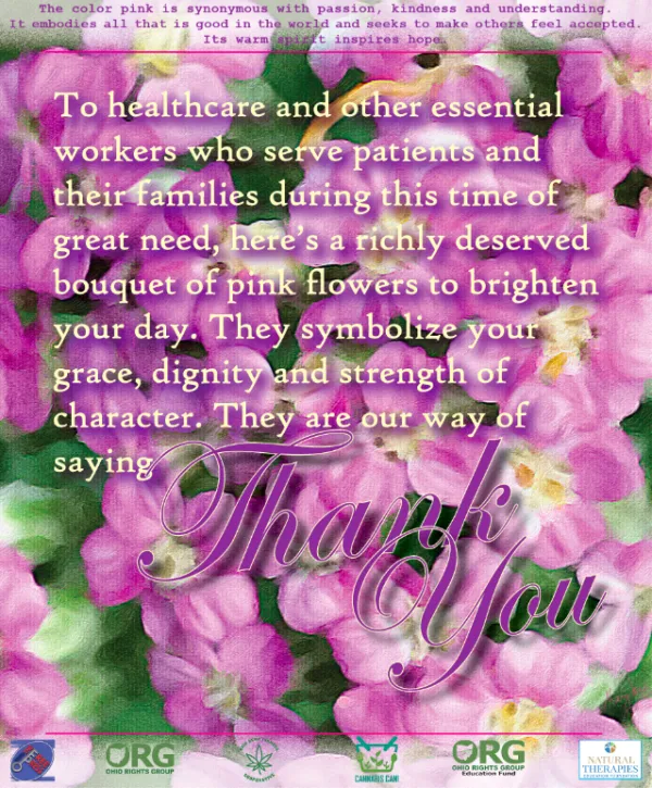 Poem and pink flowers