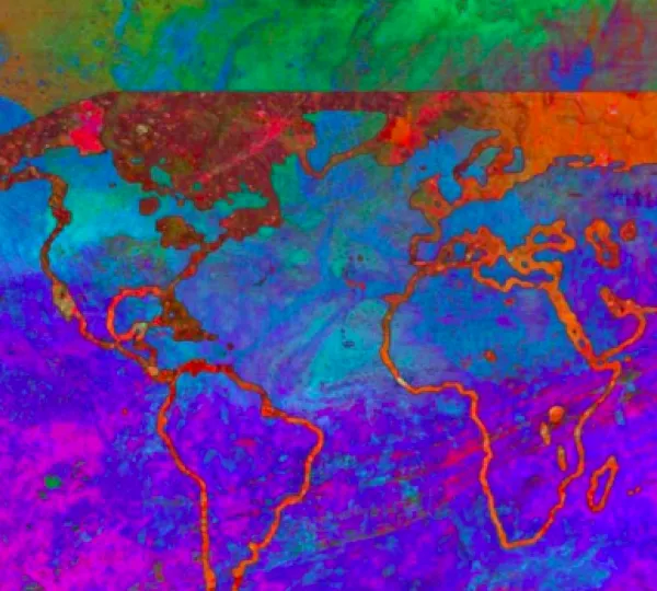 Colorful map of Earth