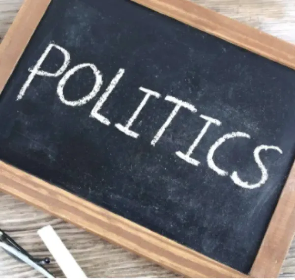 Politics written on a chalkboard