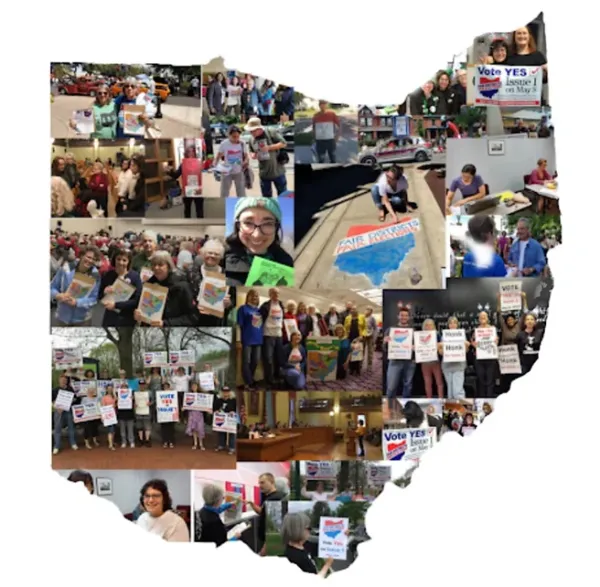 Map of Ohio with photos all over it