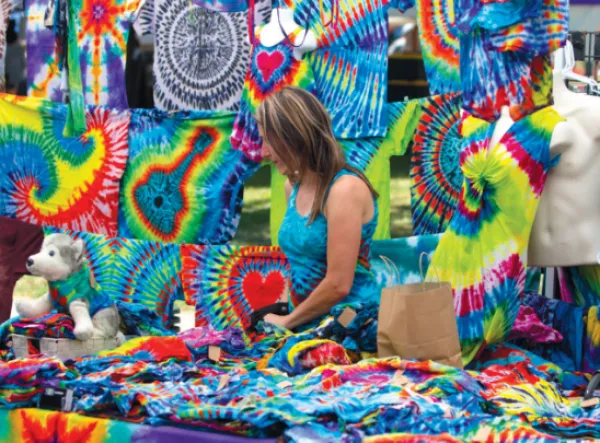 Tie dye clothes booth