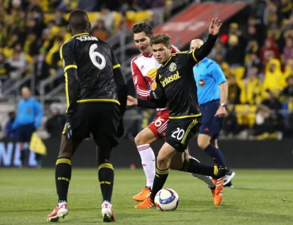 Soccer players on the field