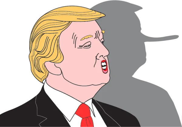 Trump with shadow of a longer nose