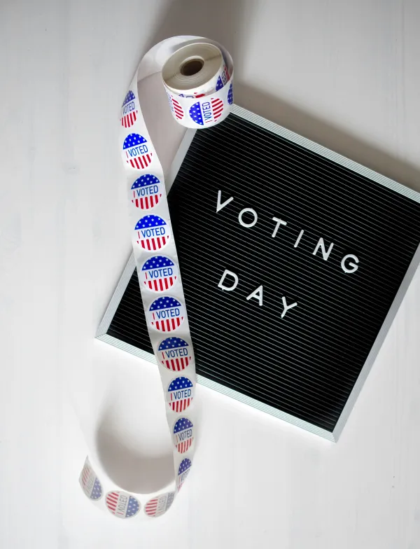Voting day sign