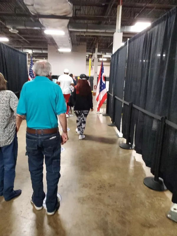 Inside polling place